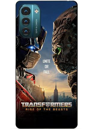 Силіконовий чохол бампер для nokia g21 з малюнком звіробої трансформери transformers