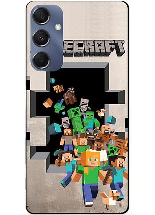 Силіконовий чохол бампер для samsung m34 5g з картинкою minecraft майнкрафт