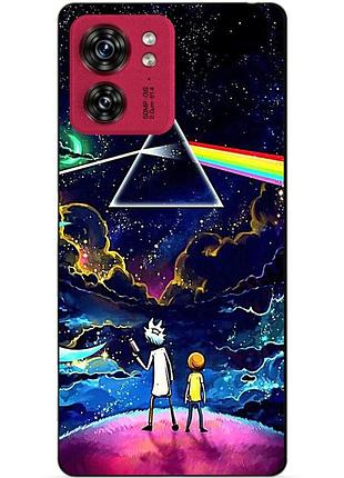 Силиконовый чехол бампер для motorola edge 40 с рисунком рик и морти rick and morty