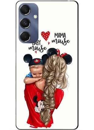 Силиконовый чехол бампер для samsung m34 5g с рисунком мама и малыш