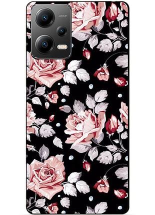 Силіконовий бампер чохол для xiaomi poco x5 5g з малюнком троянди