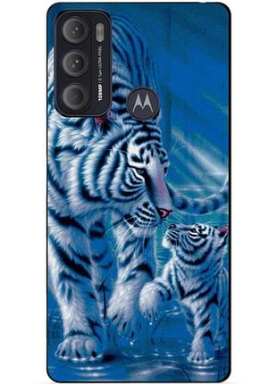 Силіконовий чохол бампер для motorola moto g60 з малюнком тигри