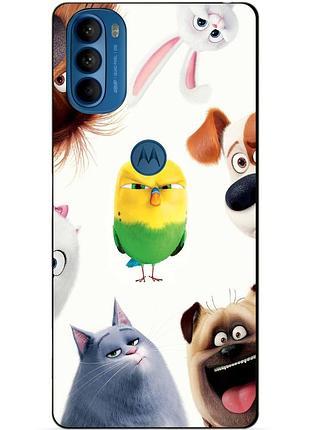Силиконовый чехол бампер для motorola moto g41 с рисунком тайная жизнь домашних животных