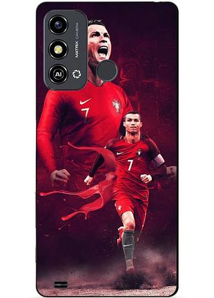 Силіконовий чохол бампер для zte blade a53 з малюнком ronaldo португалі роналдо