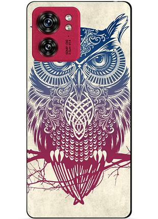 Силіконовий чохол бампер для motorola edge 40 з малюнком сова