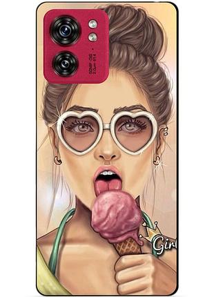 Силіконовий чохол бампер для motorola edge 40 з малюнком морозиво