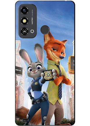 Силиконовый чехол бампер для zte blade a53 с рисунком джуди зверополис zootopia
