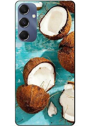 Силіконовий чохол бампер для samsung m34 5g з малюнком кокоси