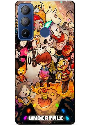 Силиконовый чехол бампер для tecno pop 5 pro с рисунком андертейл undertale