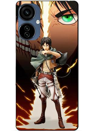 Силіконовий чохол бампер для tecno camon 19 neo з малюнком атака титанів attack on titan