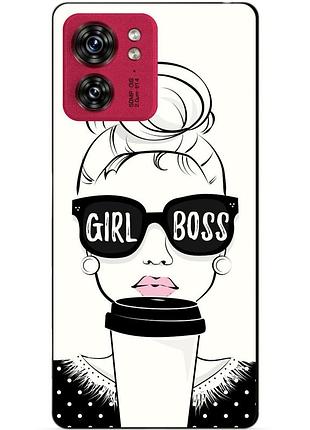 Силіконовий чохол бампер для motorola edge 40 з малюнком girl boss
