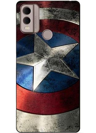 Силіконовий чохол бампер для nokia c22 з малюнком капітан америка супергерой marvel