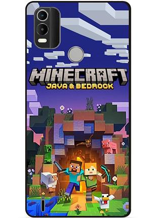 Силіконовий чохол бампер для nokia c21 plus з картинкою майнкрафт minecraft