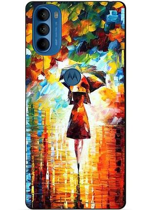 Силіконовий чохол бампер для motorola moto g41 з малюнком прогулянка