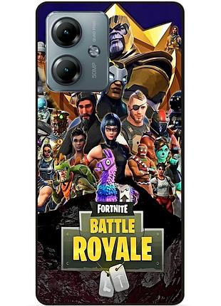 Силиконовый чехол бампер для motorola moto g14 с рисунком фортнайт fortnite