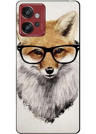 Силиконовый чехол бампер для motorola moto g32 с рисунком лиса