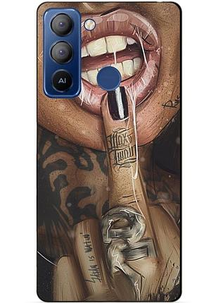 Силиконовый чехол бампер для tecno pop 5 lte с рисунком swag