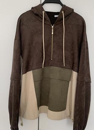 Кофта zara, беж коричневий і оливковий