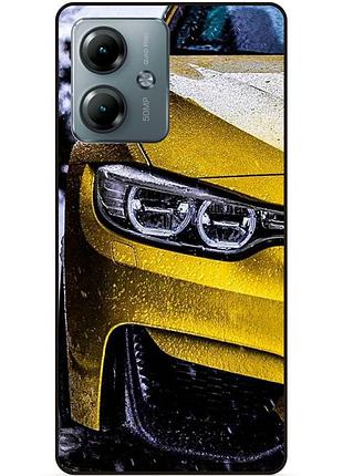 Силиконовый чехол бампер для motorola moto g14 с рисунком bmw бмв машина авто