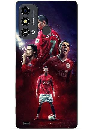 Силиконовый чехол бампер для zte blade a53 с рисунком ronaldo mu роналдо
