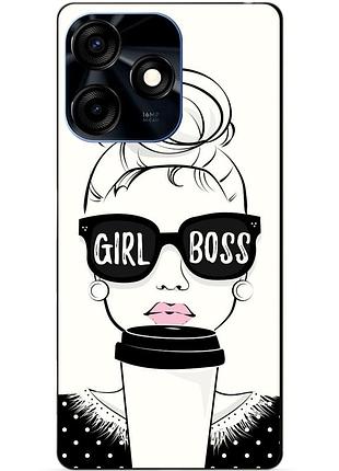 Силиконовый чехол бампер для tecno spark 10c с рисунком girl boss