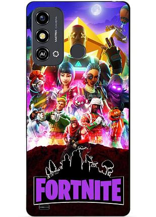 Силіконовий чохол бампер для zte blade a53 з малюнком fortnite фортнайт