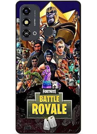 Силіконовий чохол бампер для zte blade a53 з малюнком фортнайт fortnite