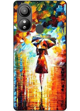 Силіконовий чохол бампер для zte blade l220 з малюнком прогулянка
