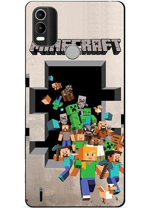 Силиконовый чехол бампер для nokia c21 plus с картинкой minecraft майнкрафт