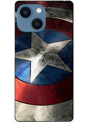Силиконовый чехол бампер для iphone 13 с рисунком капитан америка супергерой marvel