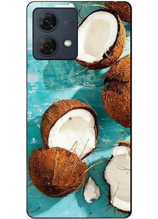 Силіконовий чохол бампер для motorola moto g84 з малюнком кокоси
