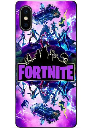 Силиконовый чехол бампер для iphone x 10 с рисунком fortnite marvel фортнайт марвел