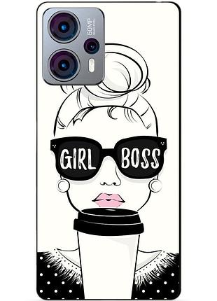 Силиконовый чехол бампер для motorola moto g13 с рисунком girl boss