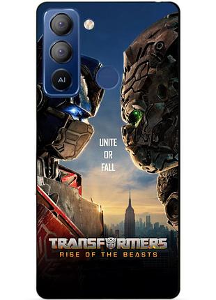 Силіконовий чохол бампер для tecno pop 5 pro з малюнком звіробої трансформери transformers