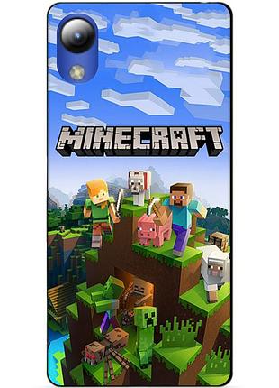 Силиконовый чехол бампер для zte blade l8 с рисунком minecraft майнкрафт