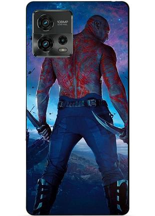 Силиконовый чехол бампер для motorola moto g72 с рисунком дракс стражи галактики drax
