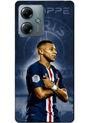 Силиконовый бампер чехол для motorola moto g14 с рисунком мбаппе псж mbappe