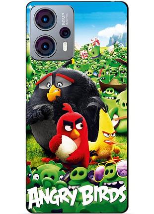 Силіконовий чохол бампер для motorola moto g13 з малюнком angry birds енгрі бердс