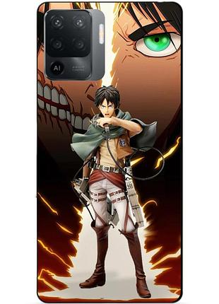 Силіконовий чохол бампер для oppo reno 5 lite з малюнком атака титанів attack on titan