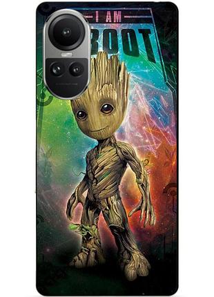 Силиконовый чехол бампер для oppo reno 10 с рисунком groot грут стражи галактики