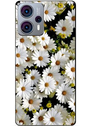 Силіконовий чохол бампер для motorola moto g13 з малюнком ромашки квіти