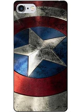 Силиконовый чехол бампер для iphone 6 с рисунком капитан америка супергерой marvel