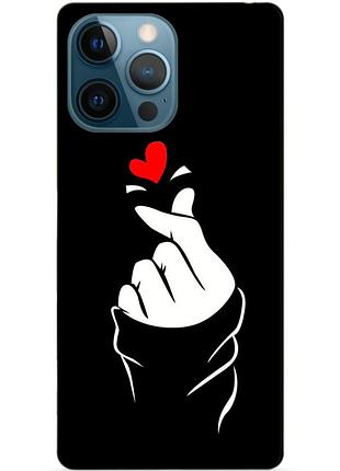 Силиконовый чехол бампер для iphone 13 pro max с рисунком знак любви