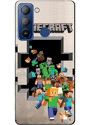 Силіконовий чохол бампер для tecno pop 5 lte з картинкою minecraft майнкрафт