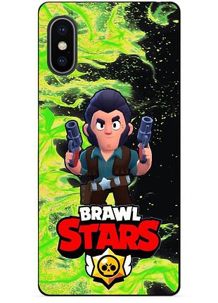 Силиконовый чехол бампер для iphone xs с героем бравл кольт