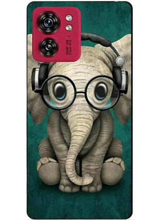Силиконовый чехол бампер для motorola edge 40 с рисунком слоник