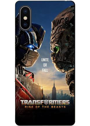 Силиконовый чехол бампер для iphone x 10 с рисунком звероботы трансформеры transformers