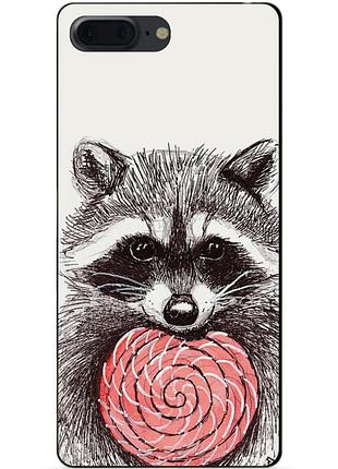 Силиконовый чехол бампер для iphone 7 plus с рисунком енот