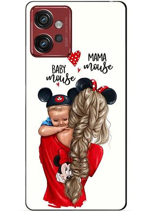 Силіконовий чохол бампер для motorola moto g32 з малюнком мама та малюк