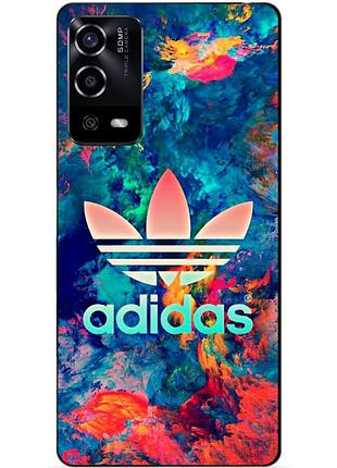 Силіконовий чохол бампер для oppo a55 з малюнком адідас